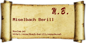 Miselbach Berill névjegykártya